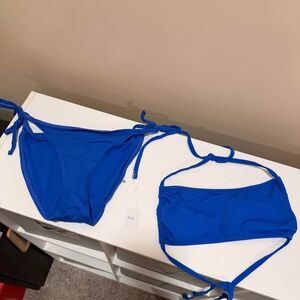 Xhilaration Blue Ribbed Bikini Set